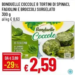 Galassia Bonduelle Coccole 8 tortini di spinaci, fagiolini e broccoli offerta