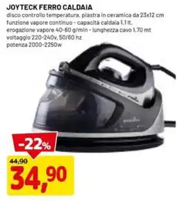 DPiù Joyteck ferro caldaia offerta
