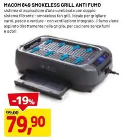 DPiù Macom 849 smokeless grill anti fumo offerta
