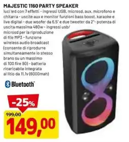 DPiù Majestic 1160 party speaker offerta