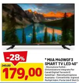 DPiù MIIA M40WGF3 SMART TV LED 40" offerta