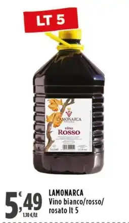 Rossotono Carrefour Lamonarca Vino rosso offerta