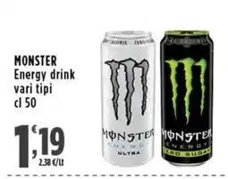 Rossotono Carrefour Monster Energy drink offerta