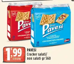 Rossotono Carrefour Pavesi Cracker salati/non salati offerta
