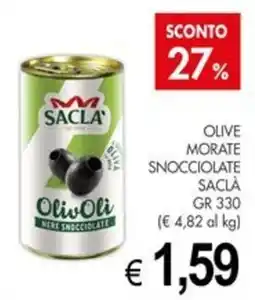 PrestoFresco Olive nere snocciolate Saclà offerta