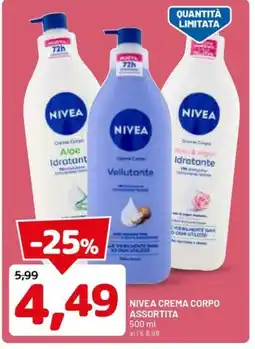 DPiù NIVEA crema corpo assortita offerta