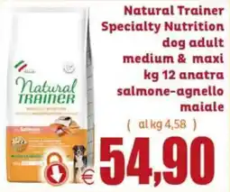 Elite Pet Natural Trainer Specialty Nutrition dog adult medium & maxi offerta