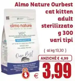 Elite Pet Almo Nature Ourbest cat kitten adult sterilizzato offerta