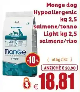 Elite Pet Monge dog Hypoallergenic Light offerta