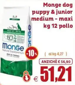 Elite Pet Monge dog puppy & junior medium - maxi offerta