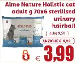 Elite Pet Almo Nature Holistic cat adult sterilised urinary hairball offerta