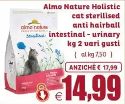 Elite Pet Almo Nature Holistic cat sterilised anti hairball intestinal - urinary offerta