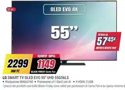 Trony LG SMART TV OLED EVO 55" UHD 55G56LS offerta