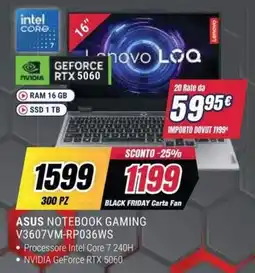 Trony ASUS Notebook Gaming offerta