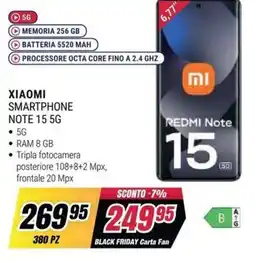 Trony Xiaomi Smartphone Redmi Note 15 5G offerta