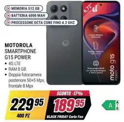 Trony Motorola Smartphone G15 Power offerta