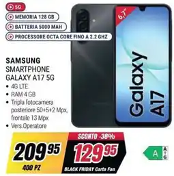 Trony Samsung Smartphone Galaxy A17 5G offerta
