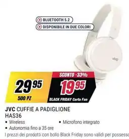 Trony JVC cuffie a padiglione HAS36 offerta