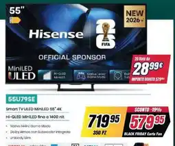 Trony Hisense Smart TV ULED MiniLED 55" 4K offerta