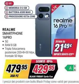 Trony Realme Smartphone 16 Pro offerta