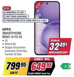 Trony OPPO SMARTPHONE RENO 16 FS 5G offerta