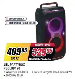 Trony JBL PARTYBOX PBCLUB120 offerta