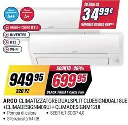 Trony Argo climatizzatore dualsplit offerta