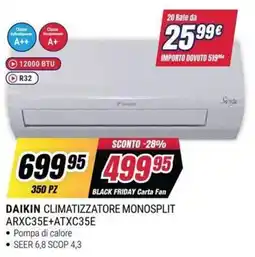 Trony Daikin climatizzatore monosplit offerta