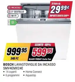 Trony Bosch lavastoviglie da incasso SMV4EMX24E offerta