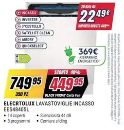 Trony Elecrtolux lavastoviglie incasso offerta