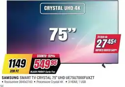 Trony Samsung Smart TV Crystal 75" offerta