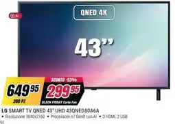 Trony LG SMART TV QNED 43" UHD 43QNED80A6A offerta
