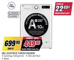 Trony LG Lavatrice F4R3010NSWW offerta
