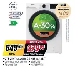 Trony Hotpoint lavatrice HB83CAREIT offerta