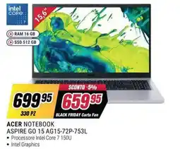 Trony Acer Notebook Aspire Go 15 offerta