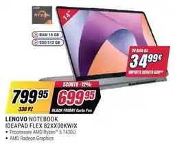 Trony Lenovo Notebook Ideapad Flex 82XX00KWIX offerta