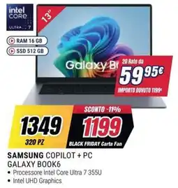 Trony Samsung Copilot + PC Galaxy Book6 offerta