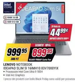 Trony Lenovo Notebook Ideapad Slim 5i offerta
