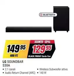 Trony LG Soundbar S30A offerta