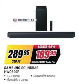Trony Samsung Soundbar HWQ600F offerta
