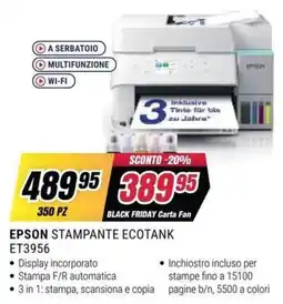 Trony Epson stampante Ecotank ET3956 offerta