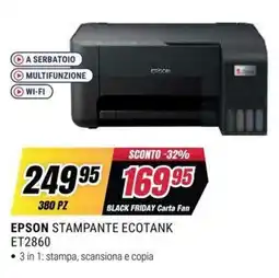 Trony Epson Stampante Ecotank ET2860 offerta