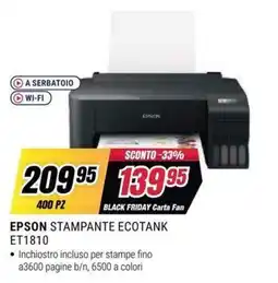 Trony Epson stampante Ecotank ET1810 offerta