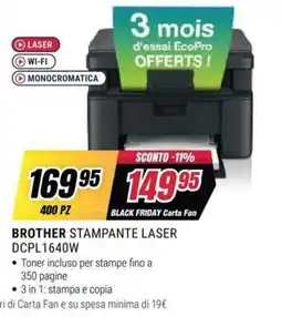 Trony Brother stampante laser DCPL1640W offerta