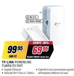 Trony TP-LINK POWERLINE TLWPA7517KIT offerta