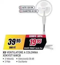 Trony XD Ventilatore a Colonna XDKYST16WCB offerta