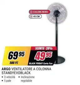 Trony Argo ventilatore a colonna standyevo black offerta