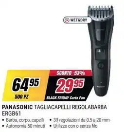 Trony Panasonic tagliacapelli regolabarba offerta