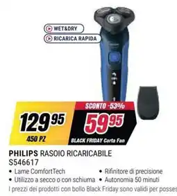 Trony Philips rasoio ricaricabile offerta
