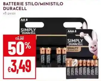 Pan Batterie stilo/ministilo Duracell offerta